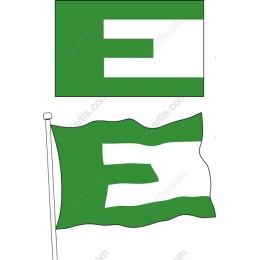 Green Flag with Letter 'E'