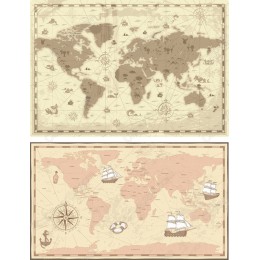 Vintage Nautical World Map Bundle