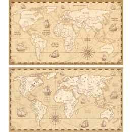 Vintage World Map Clipart Bundle
