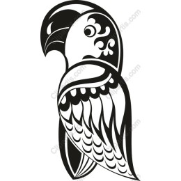 Elegant Parrot - Black and White