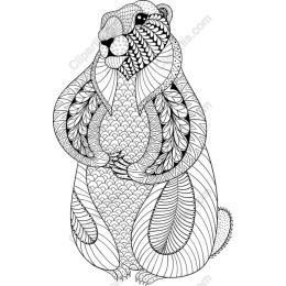 Stylized Bear - Intricate Line Drawing