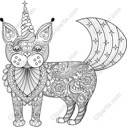 Whimsical Fox-Unicorn