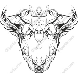 Elegant Ornate Bull Head