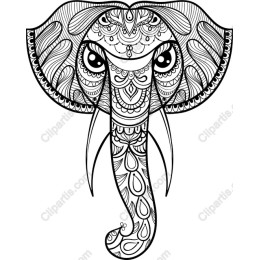 Mandala Elephant - Intricate Black and White