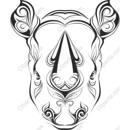 Artistic Rhinoceros Head