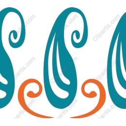Elegant Teal and Orange Swirl