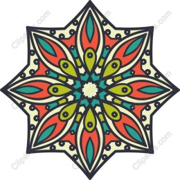 Colorful Geometric Star Mandala