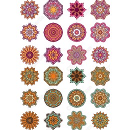 Colorful Mandala Clipart Set - 24 Intricate