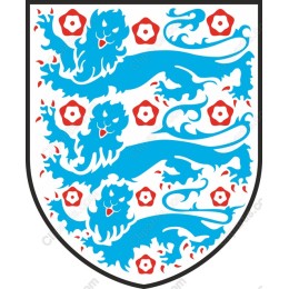 Heraldic Shield with Blue Lions and Red Roses
