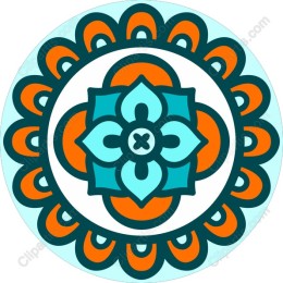 Vibrant Floral Mandala Clipart