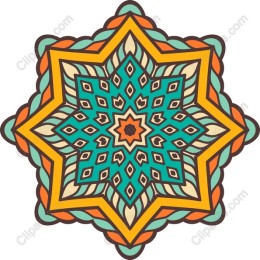 Intricate Eight-Point Star Mandala