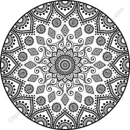 Intricate Mandala - Black and White Clipart