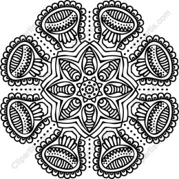 Mandala Flower Clipart - Intricate