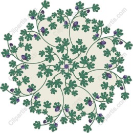 Lush Green and Purple Floral Circle