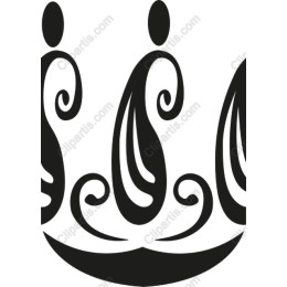 Elegant Black and White Crown Clipart