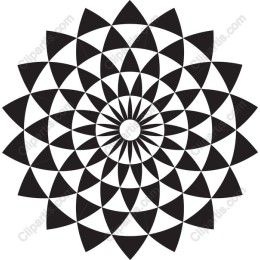 Black Geometric Flower