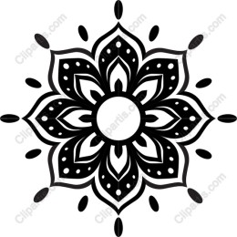 Black Floral Mandala