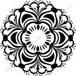 Floral Mandala Black & White