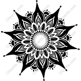 Mandala Flower in Black and White