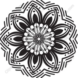 Elegant Floral Mandala in Black and White