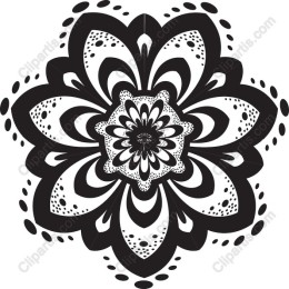 Black Floral Mandala