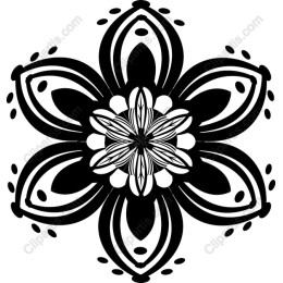 Floral Mandala - Black and White Decorative