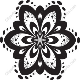 Black and White Floral Mandala