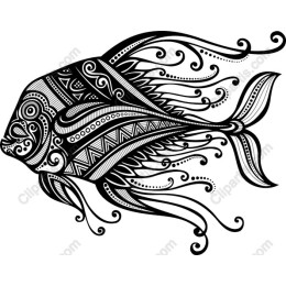 Intricate Black and White Fish