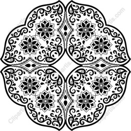 Elegant Floral Mandala - Black and White