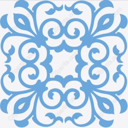 Elegant Ornate Blue Floral