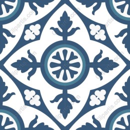 Elegant Navy Floral Tile Pattern