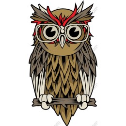 Whimsical Owl with Glasses
