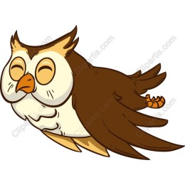 Whimsical Flying Owl