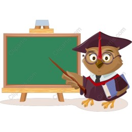 Wise Owl with Chalkboard