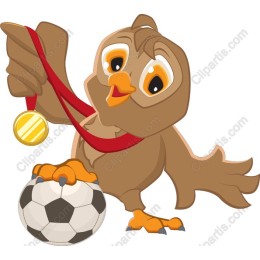 Cheerful Owl Soccer Champion