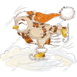 Whimsical Skating Owl
