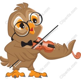 Whimsical Owl Playing Violin