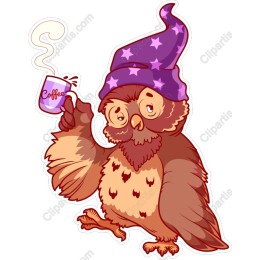 Whimsical Coffee Owl