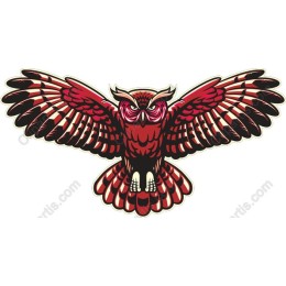 Majestic Owl in Red and Black
