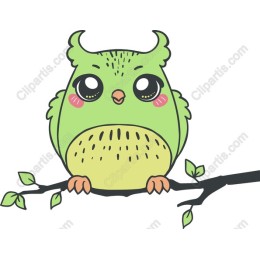 Cute Green Owl