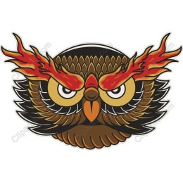 Owl with Fiery Wings