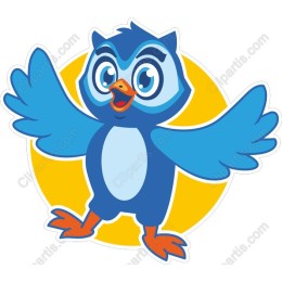 Cheerful Blue Owl