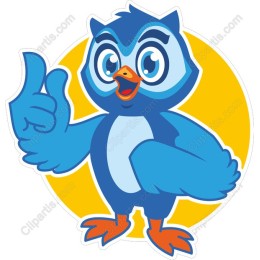 Cheerful Blue Bird Character