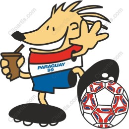 Playful Paraguay Soccer Character