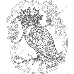 Whimsical Owl with Floral Crown