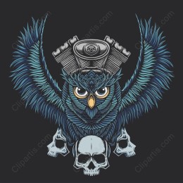 Owl Motorcycle Art