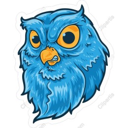 Stylized Blue Owl Head