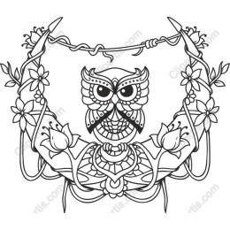 Intricate Floral Owl