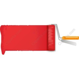 Vibrant Red Paint Roller