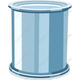 Modern Blue Cylindrical Container